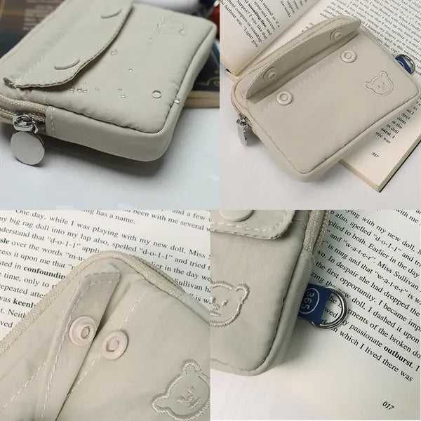 Solid Color Nylon-Polyester Zipper Pouch