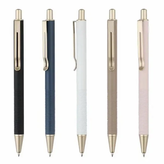 Metal Ribbed Click Pen