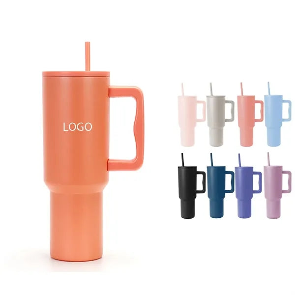 40 Oz Tumbler With Handle And Straw