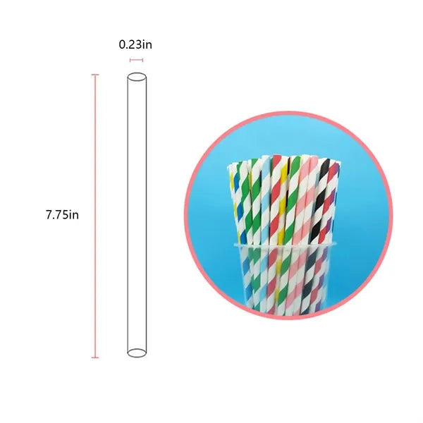 Disposable Muti-Colored Paper Straws