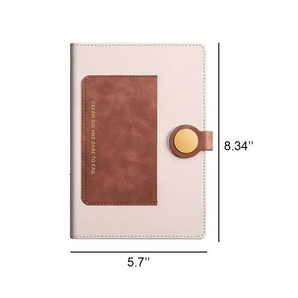 A5 Buckle Pu Leather Notebook With Pocket