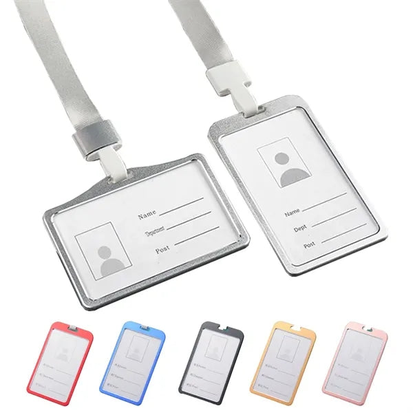 Aluminum Card Holder With Lanyard