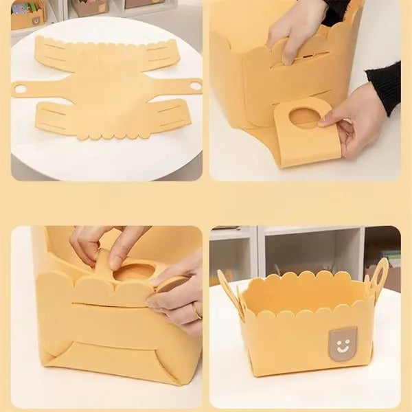 Foldable Storage Basket For Desktop Items