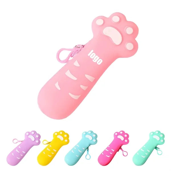 Silicone Cat Paw Shape Pencil Pouch