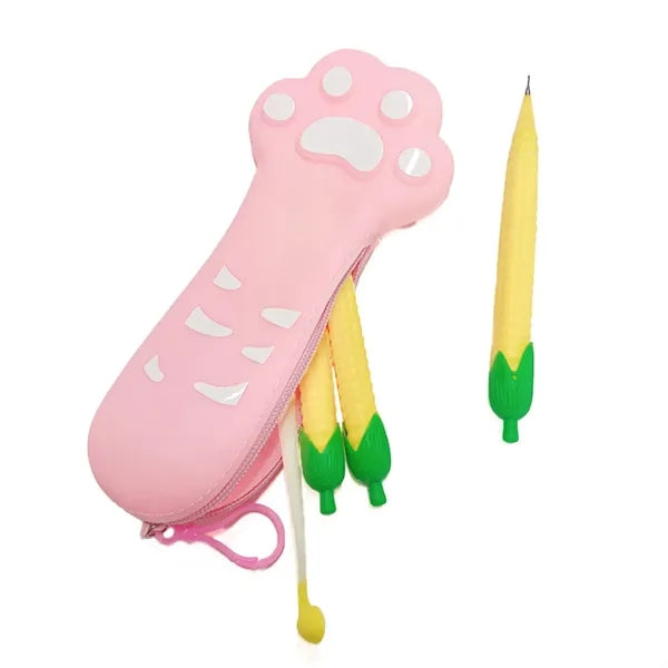 Silicone Cat Paw Shape Pencil Pouch