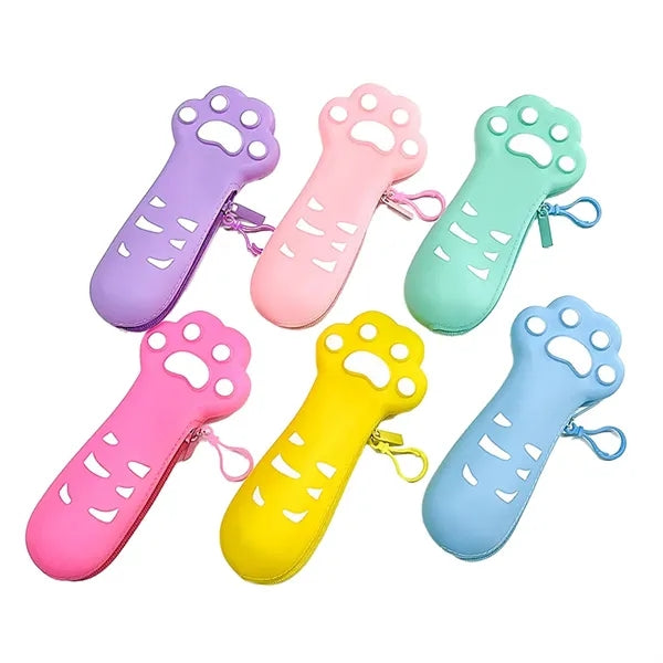 Silicone Cat Paw Shape Pencil Pouch