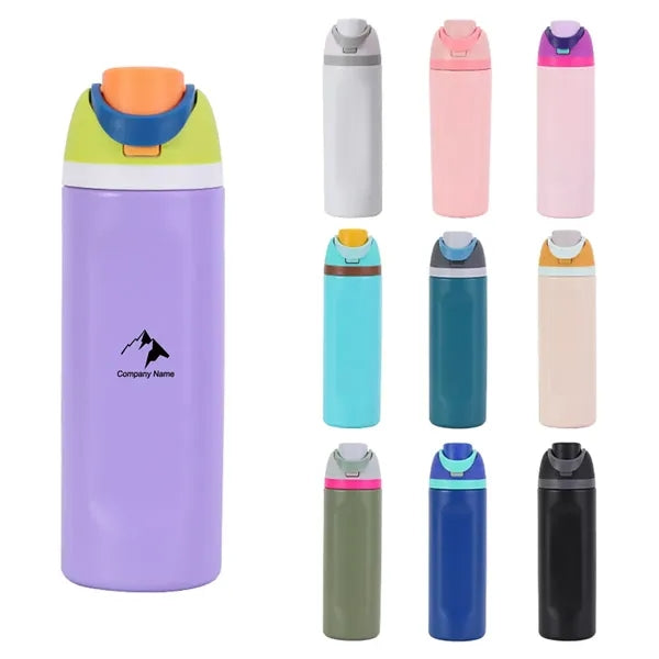 Sports Bottle With Straw Flip Lid