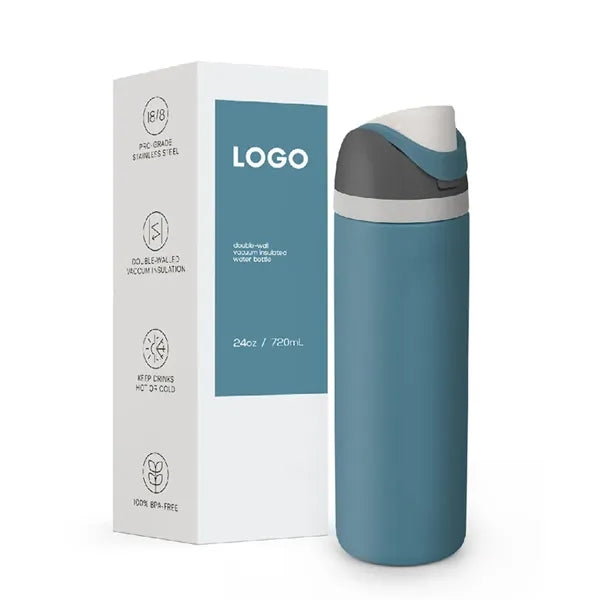Sports Bottle With Straw Flip Lid