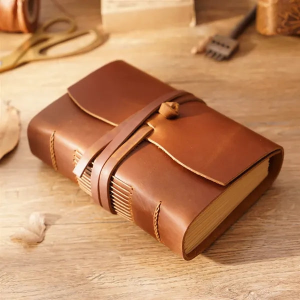 Office supplies vintage leather journal notepad notebook