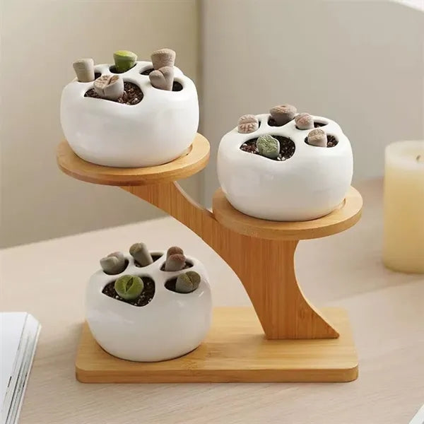 Wood Plant Stand Indoor Flower Shelf