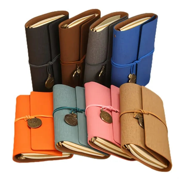 A6 Pu Leather Refillable Notebook With Watch Charm