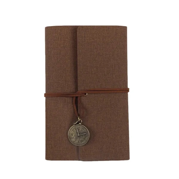 A6 Pu Leather Refillable Notebook With Watch Charm