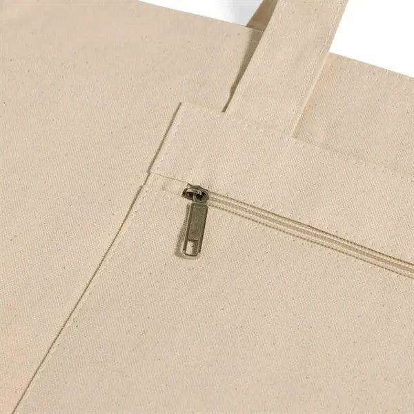 Durable Cotton Canvas Tote Bag With Zipper
