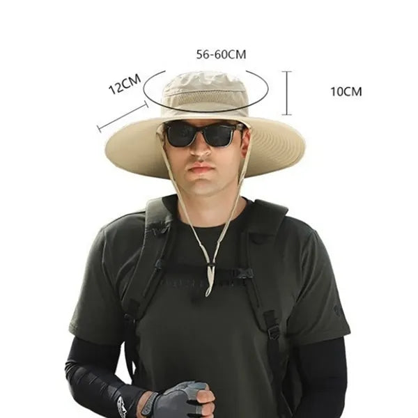 Sun Hat With Solar Powered Rechargeable Fan