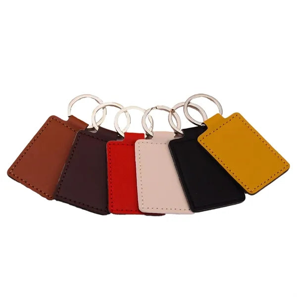 Rectangular Pu Leather Keychain