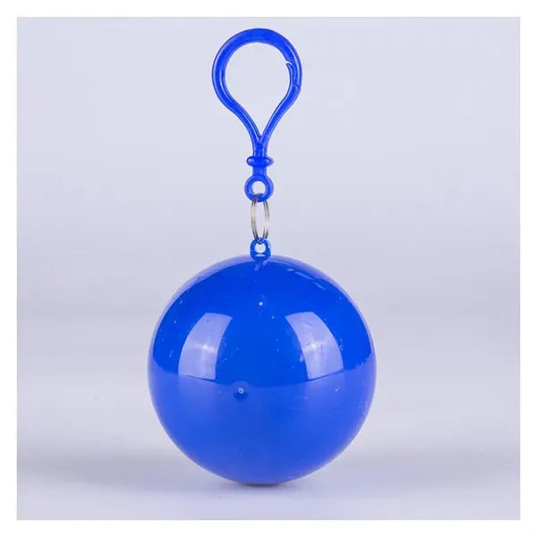 Disposable Emergency Rain Ponchos in Keychain Balls