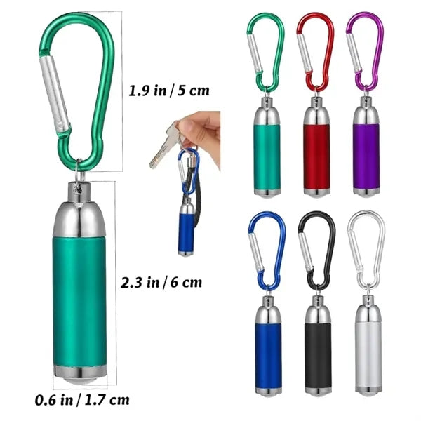 Mini Flashlight with Carabiner Aluminum Alloy Camping Torch