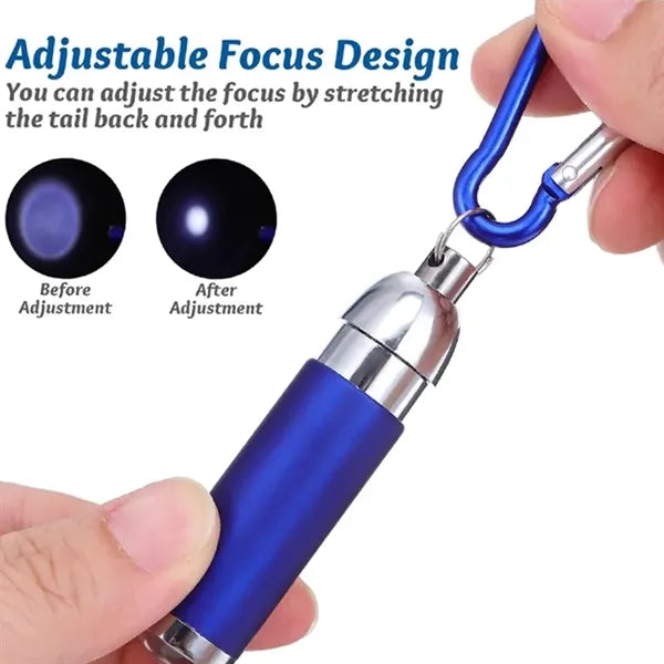 Mini Flashlight with Carabiner Aluminum Alloy Camping Torch