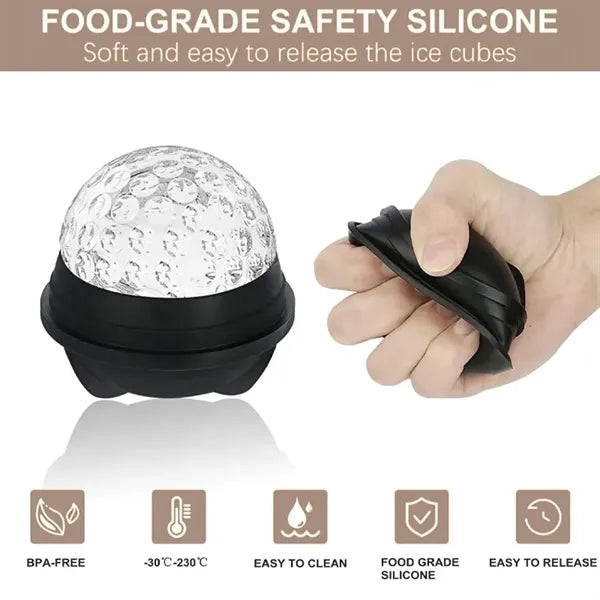 Golf Ball Ice Mold Whiskey Round Cube Tray 2.5 Inch
