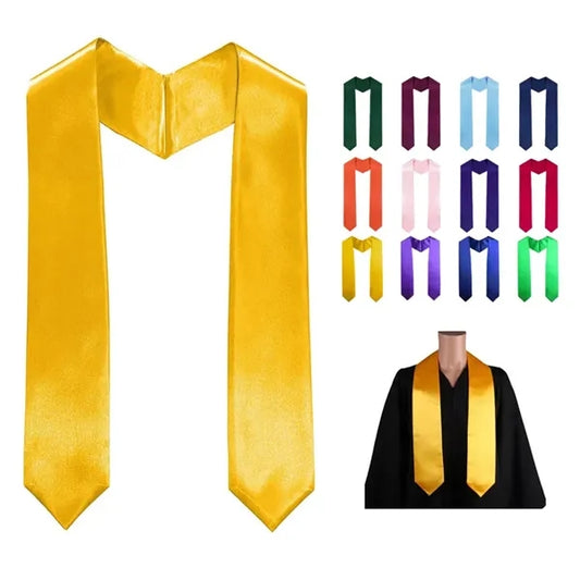 Plain Graduation Stole Sash 60 Inch Long Adults for High Sch