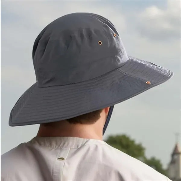 Wide Brim Sun Protection Bucket Hat w/ Adjustable Chin Strap