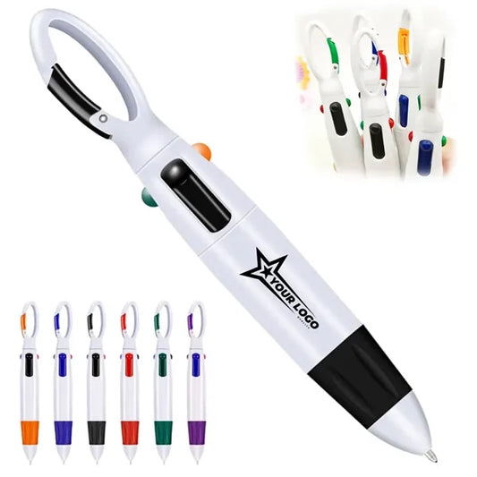 Carabiner Clip 4 Color Pen for Office and Outdoor Use
