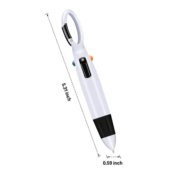 Carabiner Clip 4 Color Pen for Office and Outdoor Use