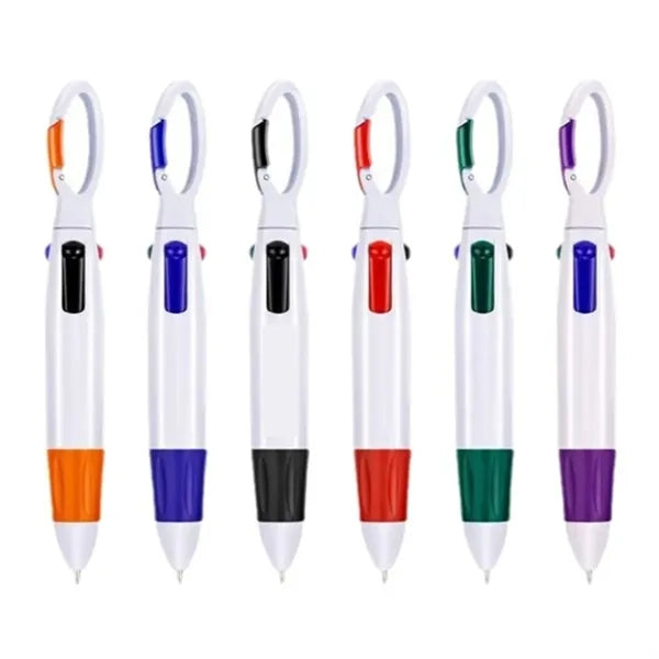 Carabiner Clip 4 Color Pen for Office and Outdoor Use