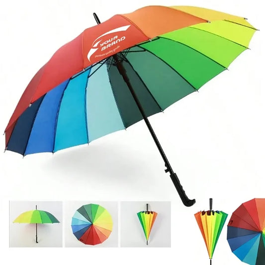 Large Rainbow Windproof Umbrella for Outdoor & Pride Events