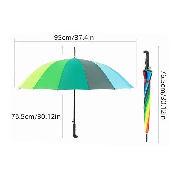 Large Rainbow Windproof Umbrella for Outdoor & Pride Events