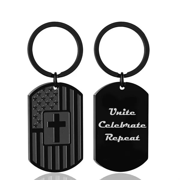 Independence Day Stainless Steel Keychain