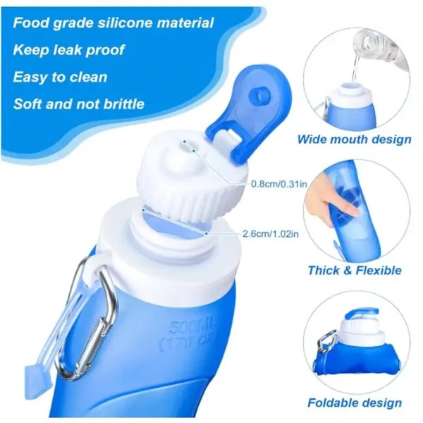 Collapsible Water Bottles Roll up Folding Silicone
