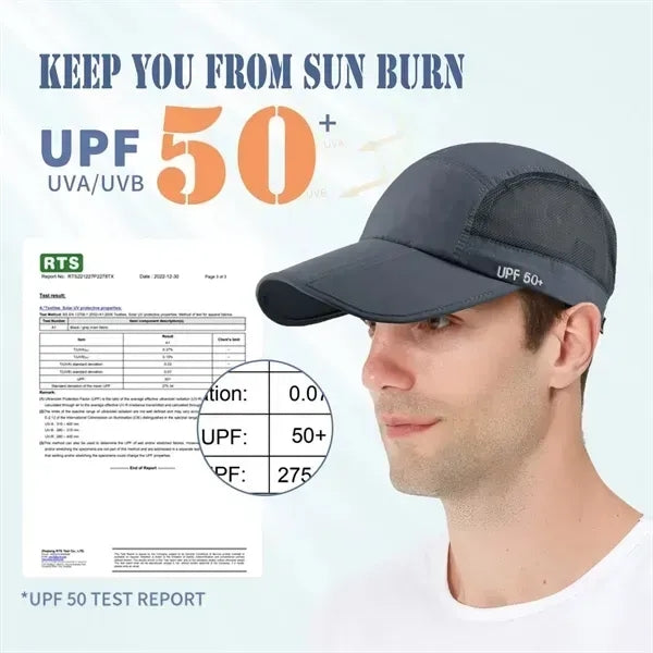 Men's Summer Outdoor Sports Foldable Quick Drying Visor Cap