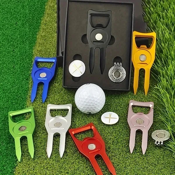 3-in-1 Golf Fork Cap Clip Ball Marker Gift Set