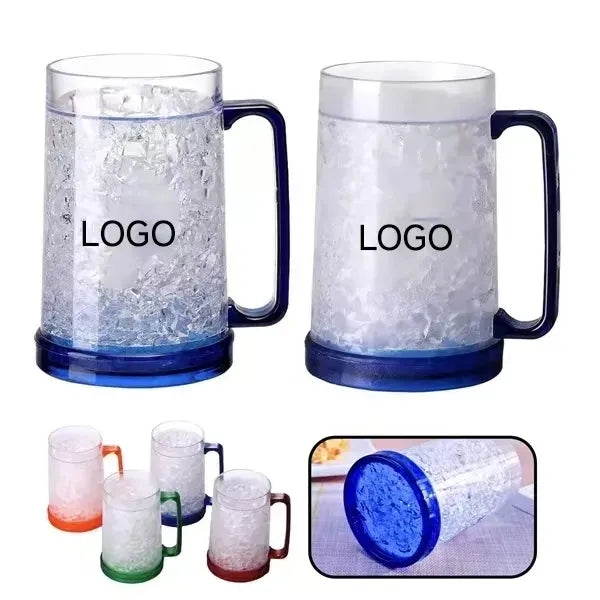 Double Layered Plastic Gel Refrigerated Beer Cooling Cup