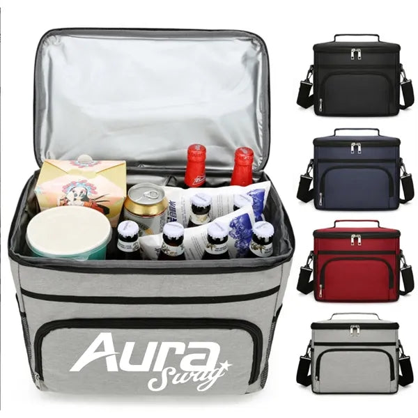 Double Layer Insulated Picnic Lunch Travel Cooler Bag