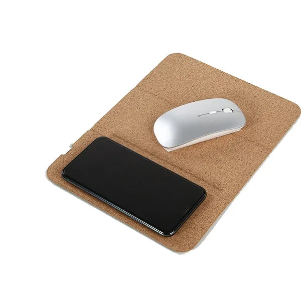 Pu Leather Cell Phone Holder Mouse Pad Wireless Charging