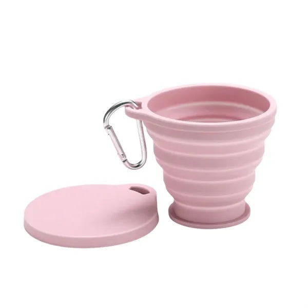 6.09oz Foldable Silicone Water Cup with Climbing Buckle