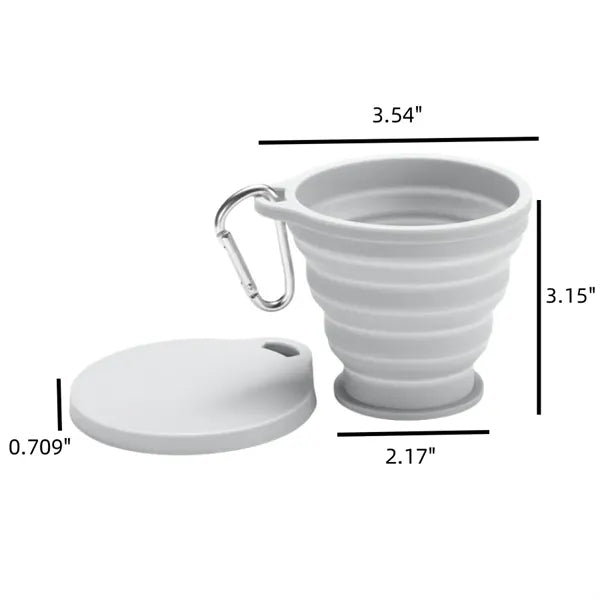 6.09oz Foldable Silicone Water Cup with Climbing Buckle