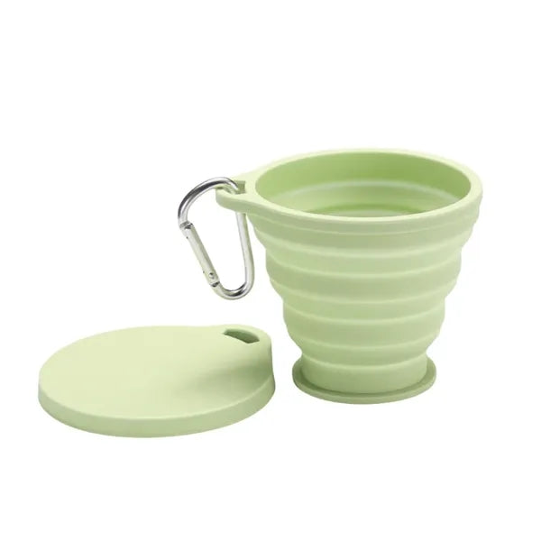 6.09oz Foldable Silicone Water Cup with Climbing Buckle