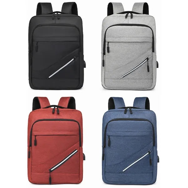 Water-Resistant Business College Laptop Backpack W/ USB Port