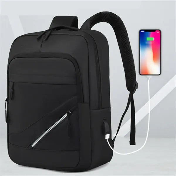 Water-Resistant Business College Laptop Backpack W/ USB Port