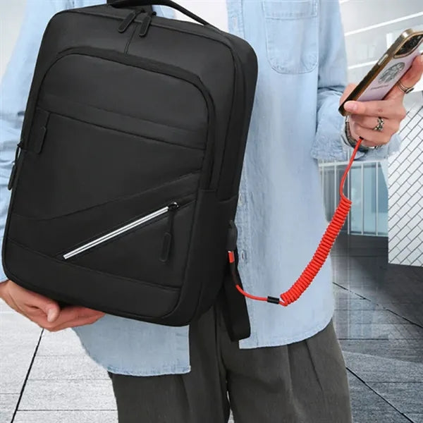 Water-Resistant Business College Laptop Backpack W/ USB Port