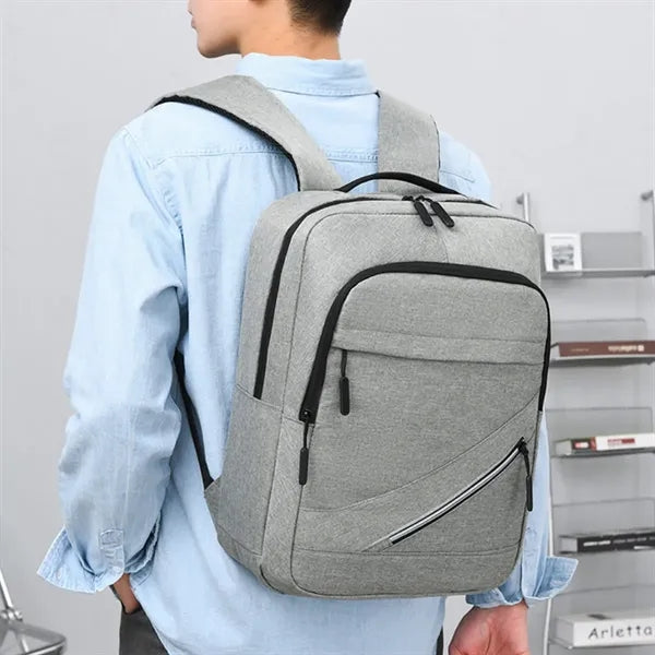 Water-Resistant Business College Laptop Backpack W/ USB Port