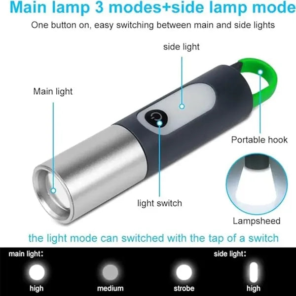 Multi-Function Flashlight With Hook