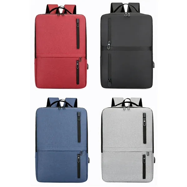 Waterproof Business Laptop Backpack W/ USB Charging Port