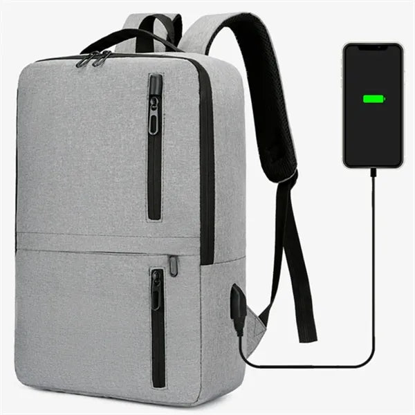 Waterproof Business Laptop Backpack W/ USB Charging Port