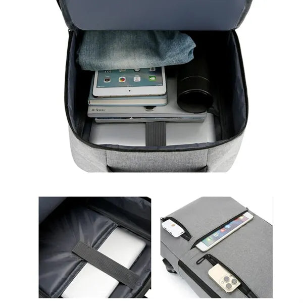 Waterproof Business Laptop Backpack W/ USB Charging Port