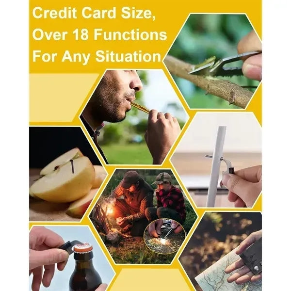 18 in 1 Outdoor Camping Life-saving Tool Card