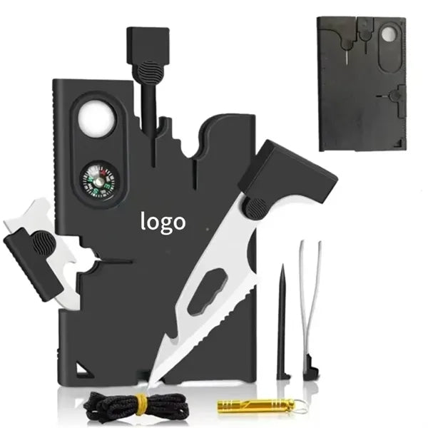 18 in 1 Outdoor Camping Life-saving Tool Card